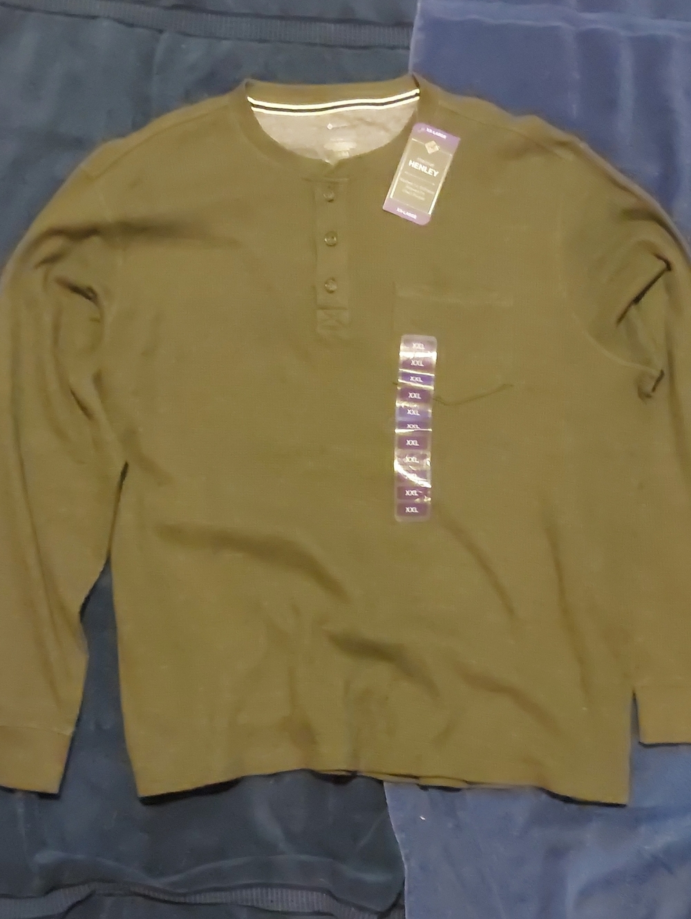 Henley Thermal Long-Sleeve Men’s Shirt - Olive Green